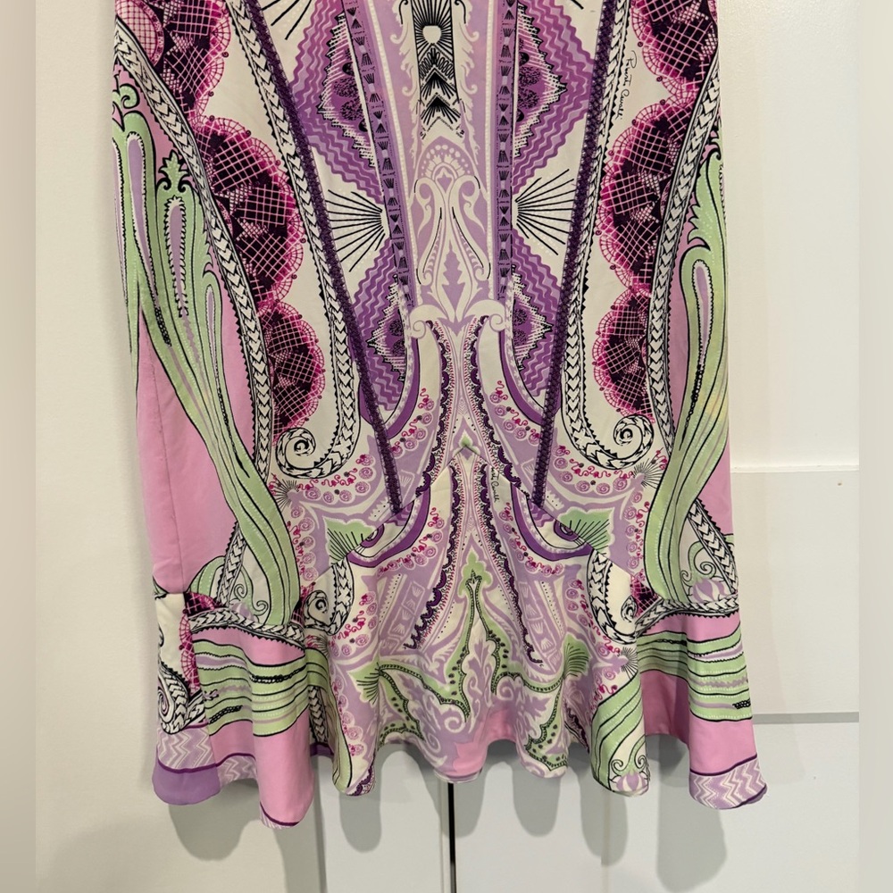 ROBERTO CAVALLI JACQUARD PRINT TRUMPET MINI DRESS Size 42 US 6 / 8 medium - Picture 12 of 16